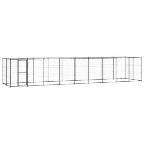 Outdoor Dog Kennel Steel with Roof 234.4 ftÂ²