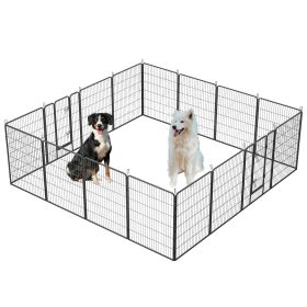 Dog Playpen Outdoor, 16 Panels Dog Pen 40" Height Dog Fence Exercise Pen with Doors for Large/Medium/Small Dogs, Portable Pet Playpen for Yard, RV