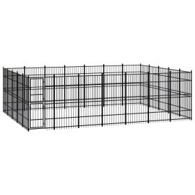 Outdoor Dog Kennel Steel 347.2 ftÂ²