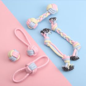 Dog toys molars bite resistant cotton rope ball cotton rope cat dog toys dog toys (Color: Tricolor braid)